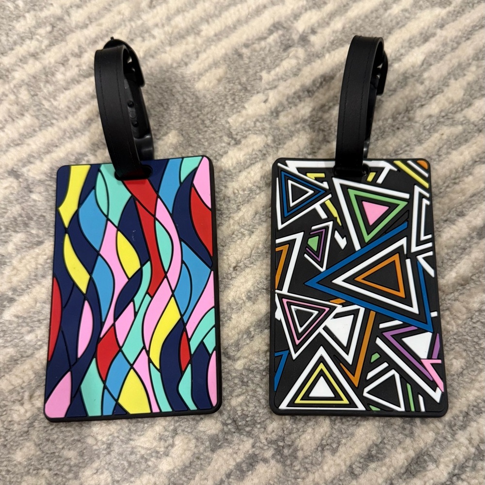 Vibrant Geometric Luggage Tags Set